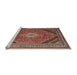 Sideview of Machine Washable Traditional Saffron Red Rug, wshtr4108