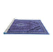 Sideview of Machine Washable Persian Blue Traditional Rug, wshtr4108blu