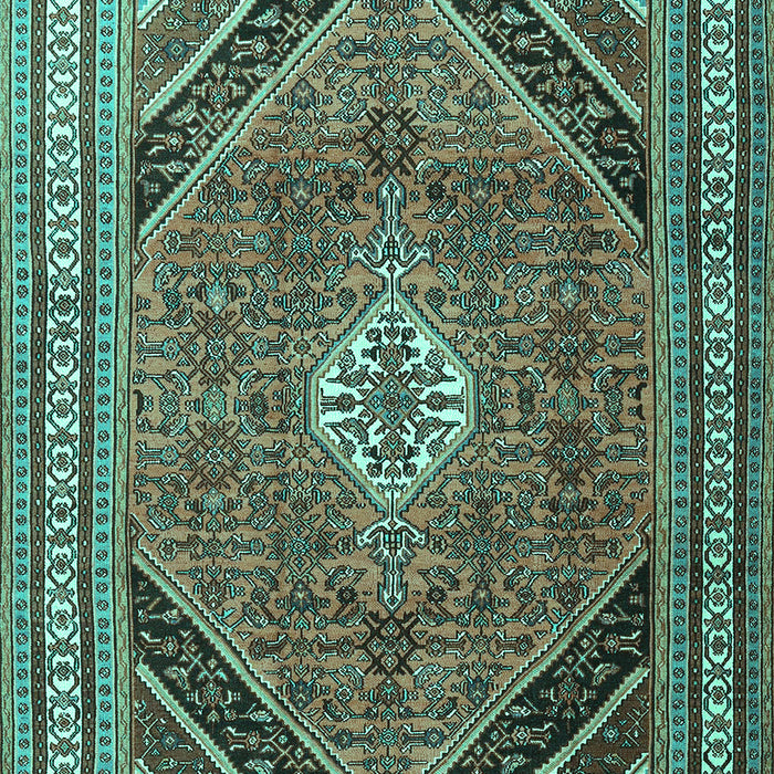 Machine Washable Persian Turquoise Traditional Area Rugs, wshtr4108turq