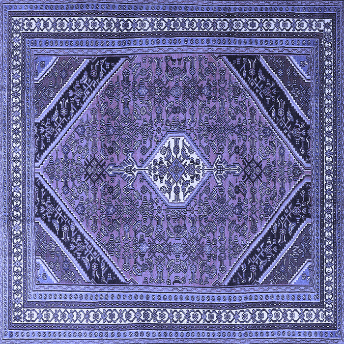 Square Persian Blue Traditional Rug, tr4108blu