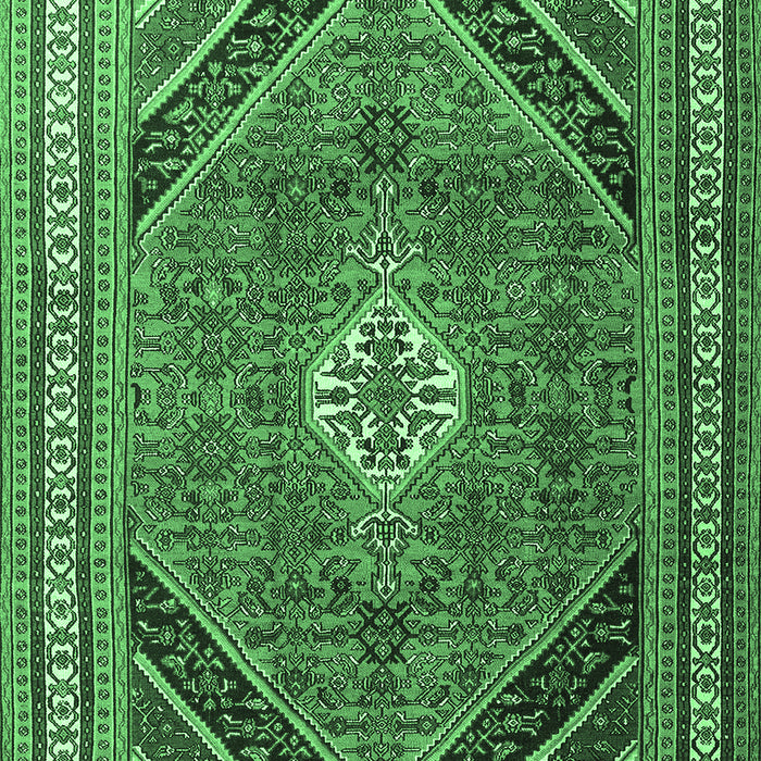 Machine Washable Persian Emerald Green Traditional Area Rugs, wshtr4108emgrn