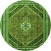 Square Persian Green Traditional Rug, tr4108grn