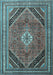 Machine Washable Persian Light Blue Traditional Rug, wshtr4108lblu