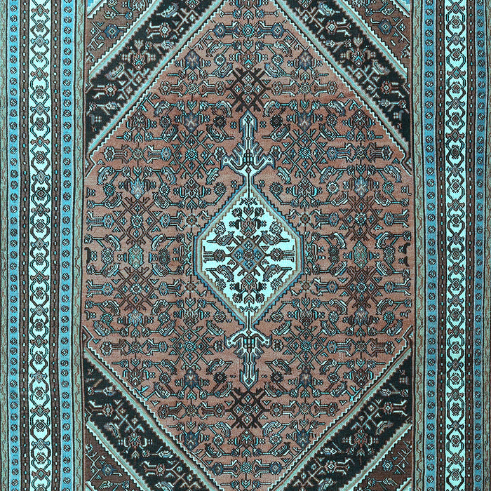 Machine Washable Persian Light Blue Traditional Rug, wshtr4108lblu