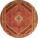 Square Persian Orange Traditional Rug, tr4108org