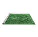 Sideview of Machine Washable Persian Emerald Green Traditional Area Rugs, wshtr4108emgrn