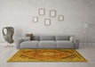 Machine Washable Persian Yellow Traditional Rug in a Living Room, wshtr4108yw