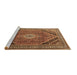 Sideview of Machine Washable Persian Brown Traditional Rug, wshtr4108brn