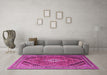 Machine Washable Persian Pink Traditional Rug in a Living Room, wshtr4108pnk