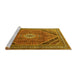 Sideview of Machine Washable Persian Yellow Traditional Rug, wshtr4108yw