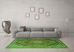 Machine Washable Persian Green Traditional Area Rugs in a Living Room,, wshtr4108grn