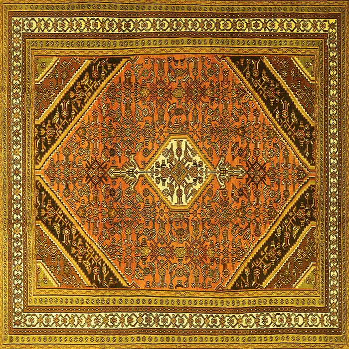Square Persian Yellow Traditional Rug, tr4108yw