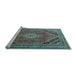 Sideview of Machine Washable Persian Light Blue Traditional Rug, wshtr4108lblu