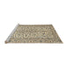 Sideview of Machine Washable Traditional Brown Rug, wshtr4109