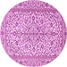 Round Persian Pink Traditional Rug, tr4109pnk