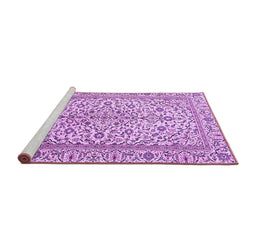 Sideview of Machine Washable Persian Purple Traditional Area Rugs, wshtr4109pur
