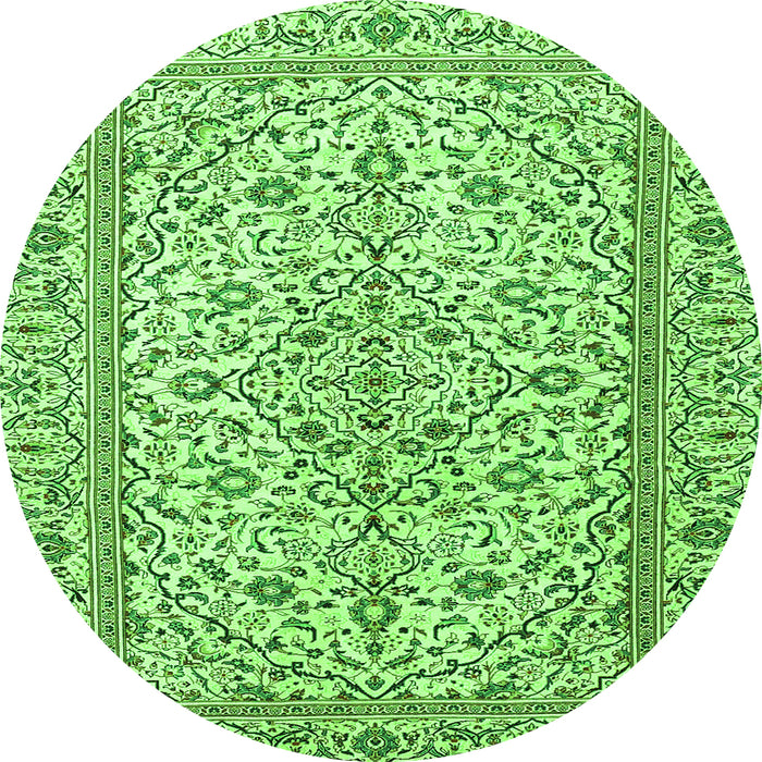 Square Persian Green Traditional Rug, tr4109grn