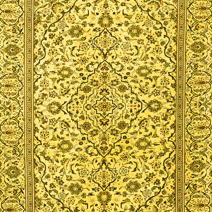 Machine Washable Persian Yellow Traditional Rug, wshtr4109yw
