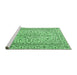 Sideview of Machine Washable Persian Emerald Green Traditional Area Rugs, wshtr4109emgrn