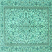 Square Persian Turquoise Traditional Rug, tr4109turq