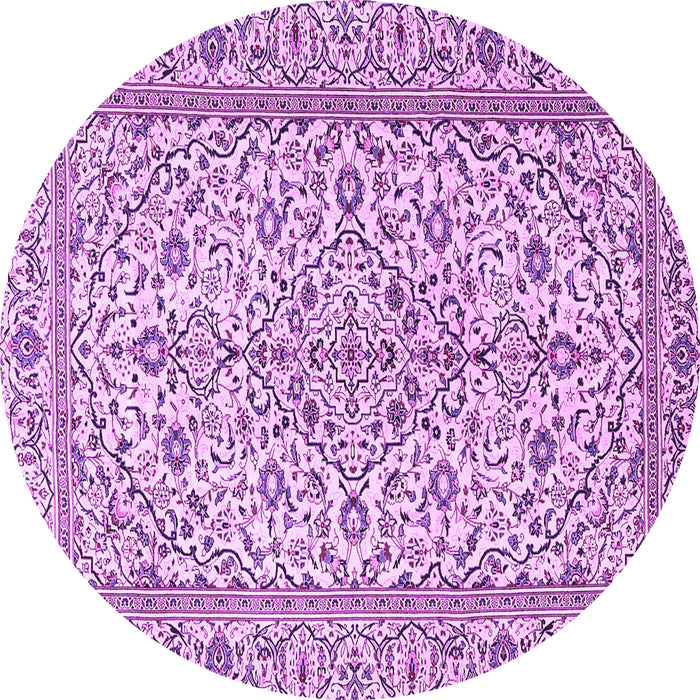 Round Machine Washable Persian Purple Traditional Area Rugs, wshtr4109pur