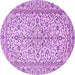 Round Machine Washable Persian Purple Traditional Area Rugs, wshtr4109pur