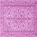 Square Machine Washable Persian Pink Traditional Rug, wshtr4109pnk