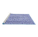 Sideview of Machine Washable Persian Blue Traditional Rug, wshtr4109blu