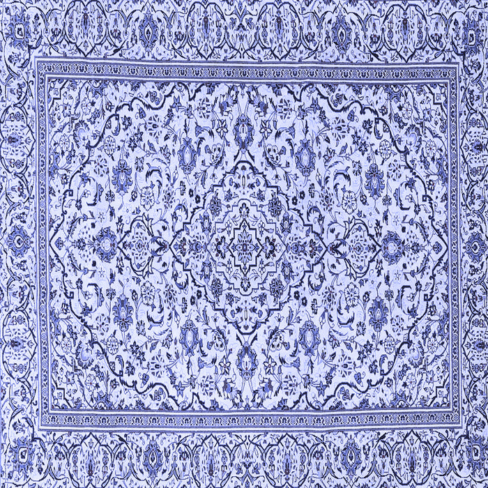 Square Machine Washable Persian Blue Traditional Rug, wshtr4109blu