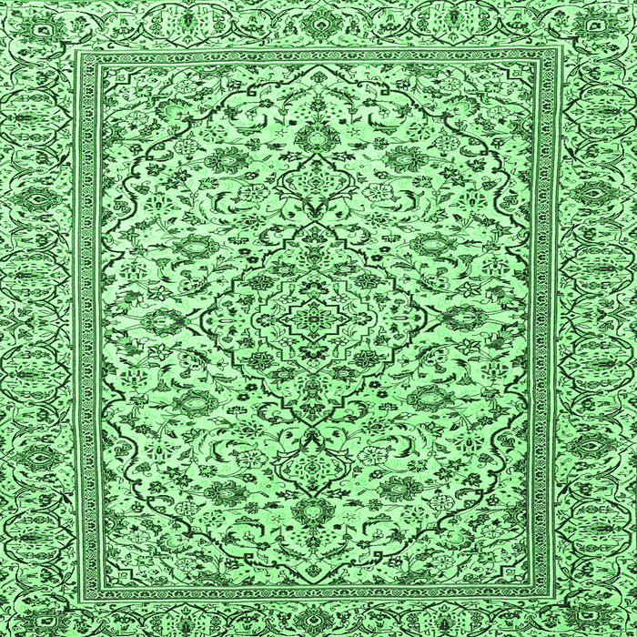 Square Persian Emerald Green Traditional Rug, tr4109emgrn