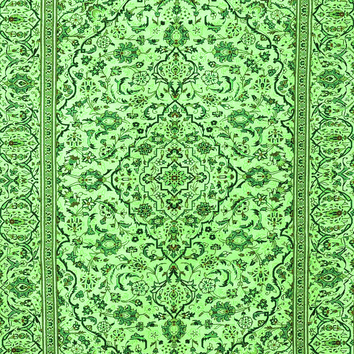 Serging Thickness of Machine Washable Persian Green Traditional Area Rugs, wshtr4109grn