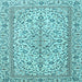 Square Machine Washable Persian Light Blue Traditional Rug, wshtr4109lblu