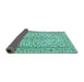 Sideview of Persian Turquoise Traditional Rug, tr4109turq