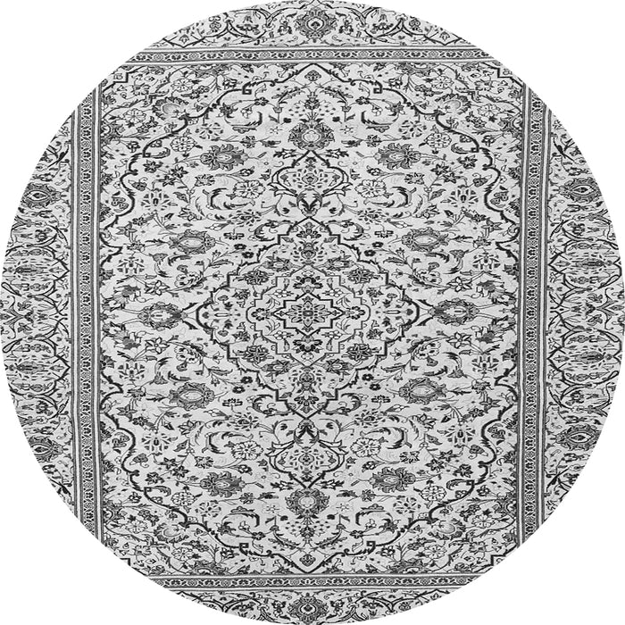 Machine Washable Persian Gray Traditional Rug, wshtr4109gry