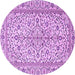Round Persian Purple Traditional Rug, tr4109pur