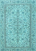 Machine Washable Persian Light Blue Traditional Rug, wshtr4109lblu