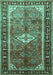 Machine Washable Persian Turquoise Traditional Area Rugs, wshtr410turq