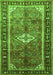 Serging Thickness of Machine Washable Persian Green Traditional Area Rugs, wshtr410grn