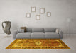 Machine Washable Persian Yellow Traditional Rug in a Living Room, wshtr410yw