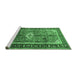 Sideview of Machine Washable Persian Emerald Green Traditional Area Rugs, wshtr410emgrn