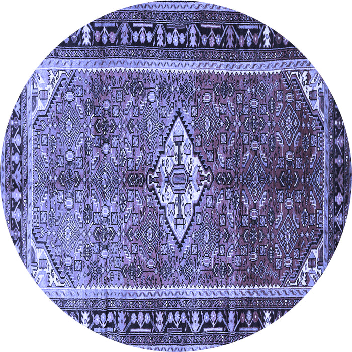 Round Persian Blue Traditional Rug, tr410blu