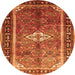 Machine Washable Persian Orange Traditional Area Rugs, wshtr410org