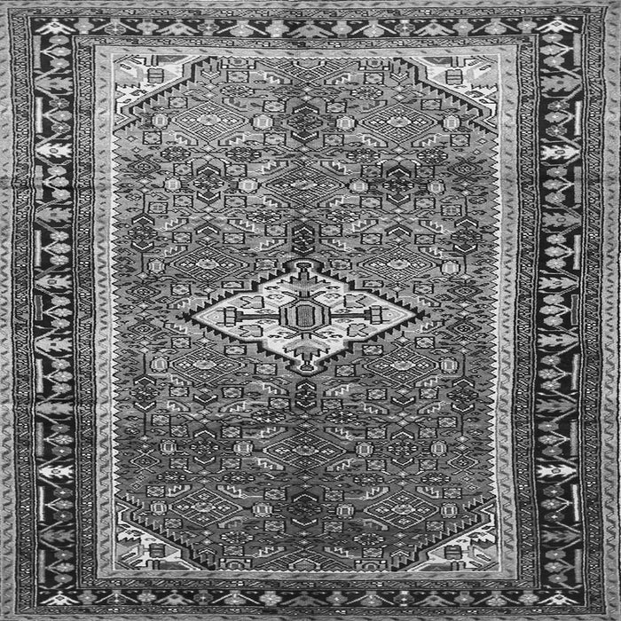 Round Machine Washable Persian Gray Traditional Rug, wshtr410gry