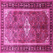 Square Machine Washable Persian Pink Traditional Rug, wshtr410pnk