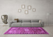 Machine Washable Persian Purple Traditional Area Rugs in a Living Room, wshtr410pur