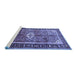 Sideview of Machine Washable Persian Blue Traditional Rug, wshtr410blu