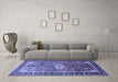 Machine Washable Persian Blue Traditional Rug in a Living Room, wshtr410blu