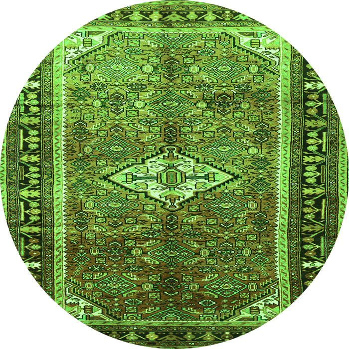Square Persian Green Traditional Rug, tr410grn