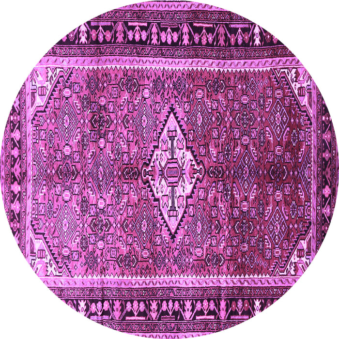 Round Machine Washable Persian Purple Traditional Area Rugs, wshtr410pur