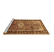 Sideview of Machine Washable Persian Brown Traditional Rug, wshtr410brn